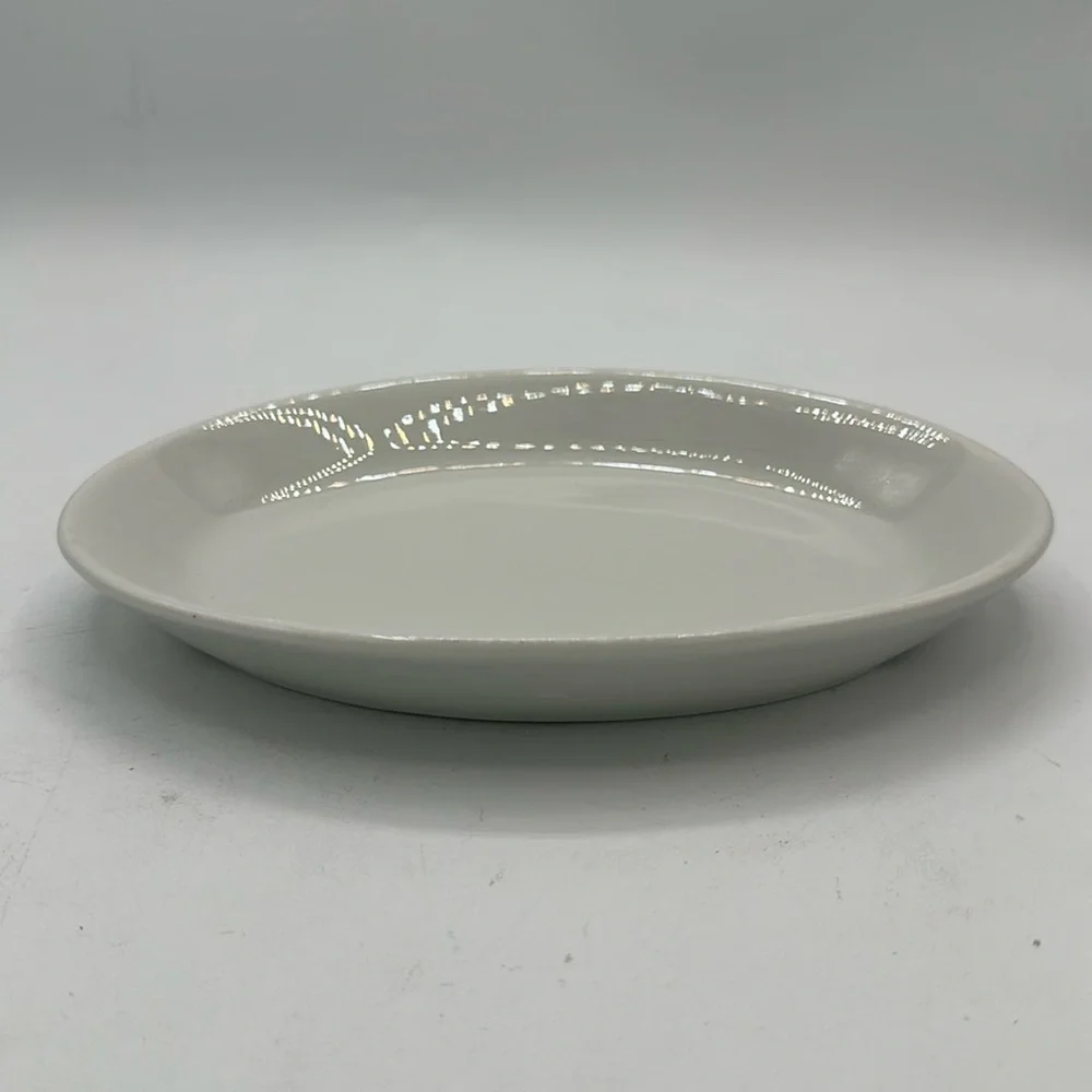 Form oval white ceramic soap dish